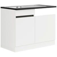 SPÜLENUNTERSCHRANK 50/88/57,1 cm  in Weiß  - Anthrazit/Weiß, Basics, Holzwerkstoff (50/88/57,1cm) - Optifit
