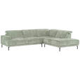 ECKSOFA  in Chenille Mintgrün  307/243 cm  - Schwarz/Mintgrün, Design, Textil/Metall (307/243cm) - Xora