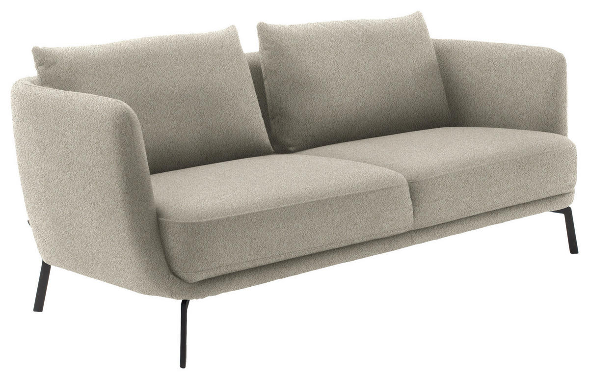 2,5-SITZER  in Flachgewebe Naturfarben  - Schwarz/Naturfarben, Design, Textil/Metall (190/71/91cm) - Schöner Wohnen