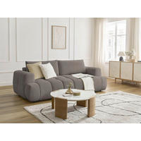 SCHLAFSOFA FUJI Leinenoptik Taupe  inkl.  - Taupe/Schwarz, MODERN, Kunststoff/Textil (251/113/88cm)