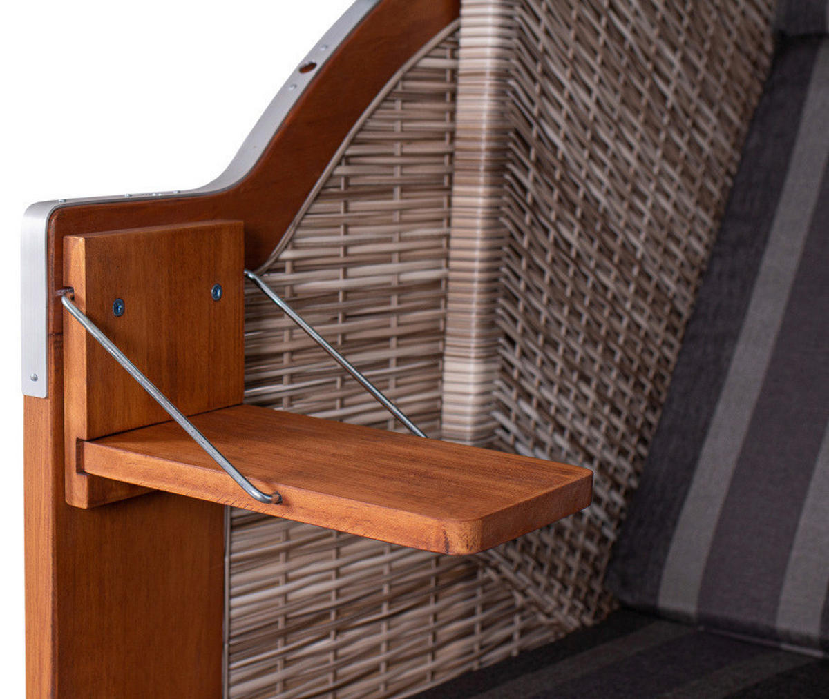 STRANDKORB - Braun/Grau, Basics, Holz/Kunststoff (140/160/80cm) - Gardenson