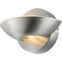 LED-WANDLEUCHTE 16,5/11 cm   - Nickelfarben, Design, Glas/Metall (16,5/11cm) - Globo