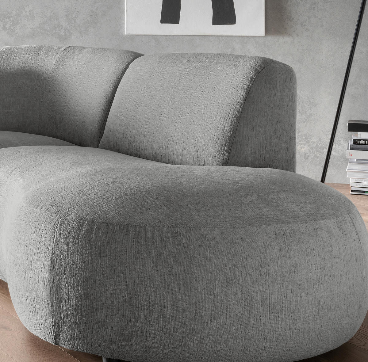 ECKSOFA in Mikrofaser Graubraun  276/182 cm  - Graubraun/Schwarz, MODERN, Kunststoff/Textil (276/182cm) - Livetastic