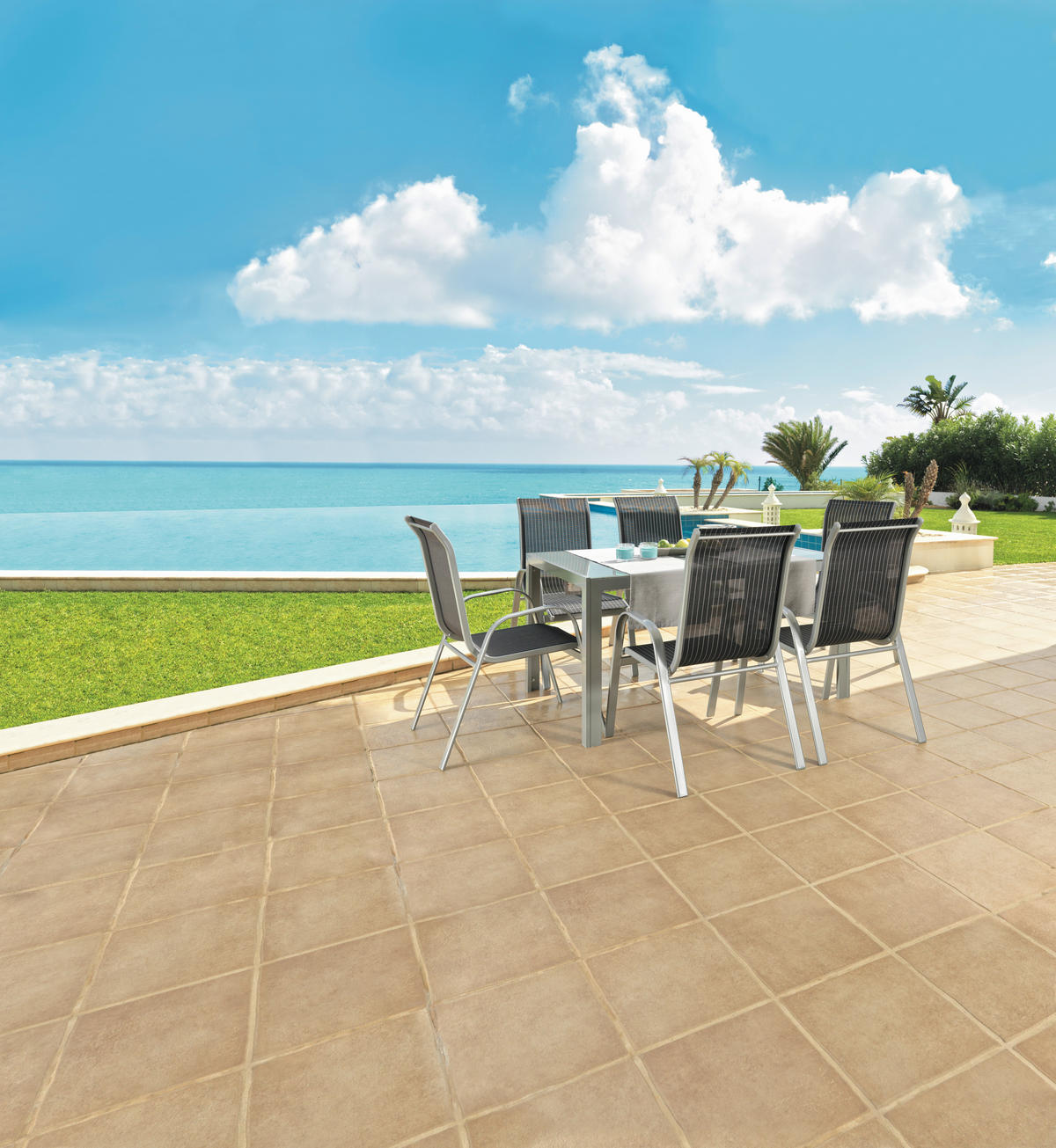 BAŠTENSKA STOLICA SLOŽIVA - bela/srebrna, Osnovno, metal/tekstil (55/96/76cm) - Ambia Garden