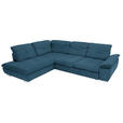 ECKSOFA Dunkelblau Chenille  - Chromfarben/Dunkelblau, Design, Textil (242/313cm) - Xora