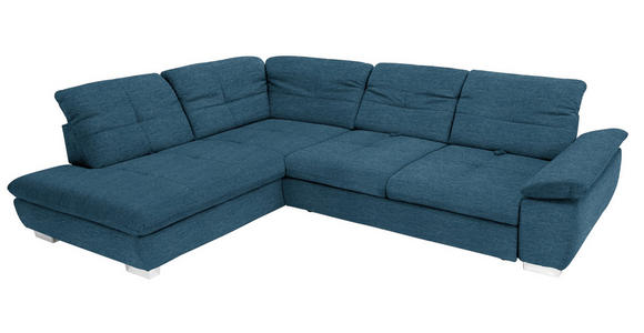 ECKSOFA Dunkelblau Chenille  - Chromfarben/Dunkelblau, Design, Textil (242/313cm) - Xora
