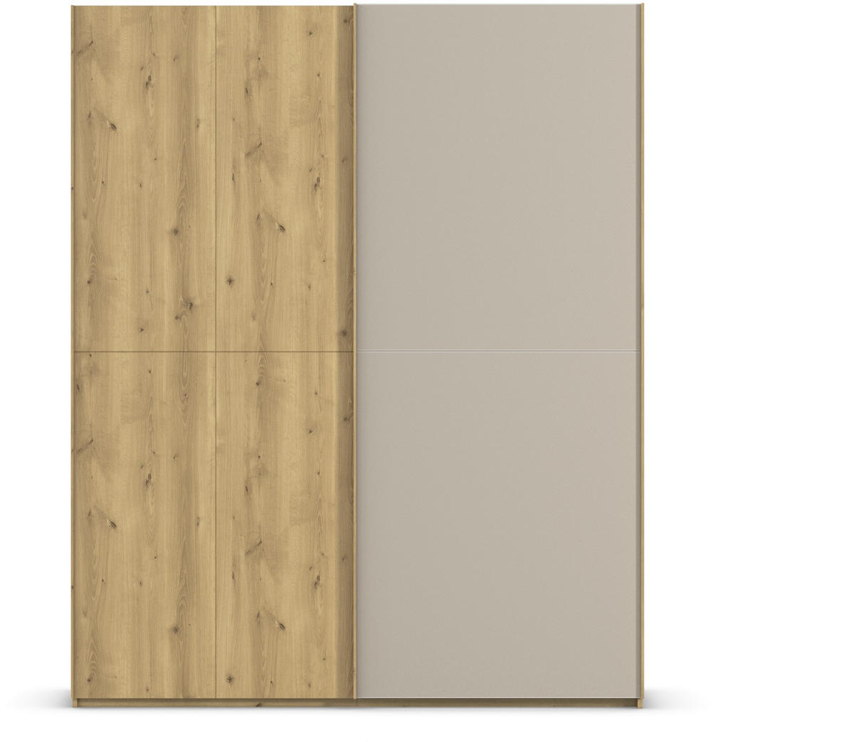 SCHWEBETÜRENSCHRANK 180/223/68 cm 2-türig Eichefarben, Fango  - Fango/Eichefarben, Design, Glas/Holz (180/223/68cm) - Novel