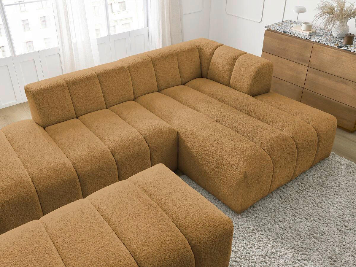 ECKSOFA  ANNECY Gelb Bouclé  - Gelb/Schwarz, MODERN, Kunststoff/Textil (262/170cm)