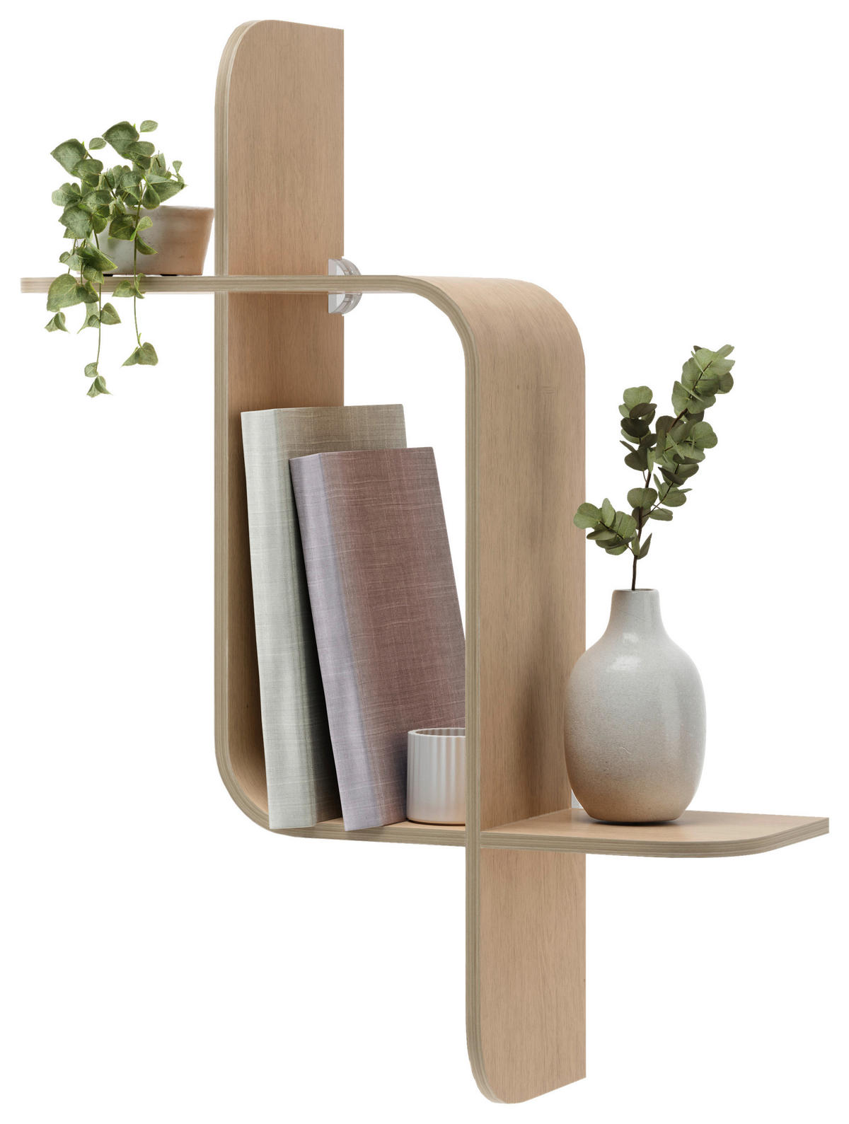 WANDREGAL 15,2/46,9/52,2 cm  - Naturfarben, Design, Holz (15,2/46,9/52,2cm) - Umbra