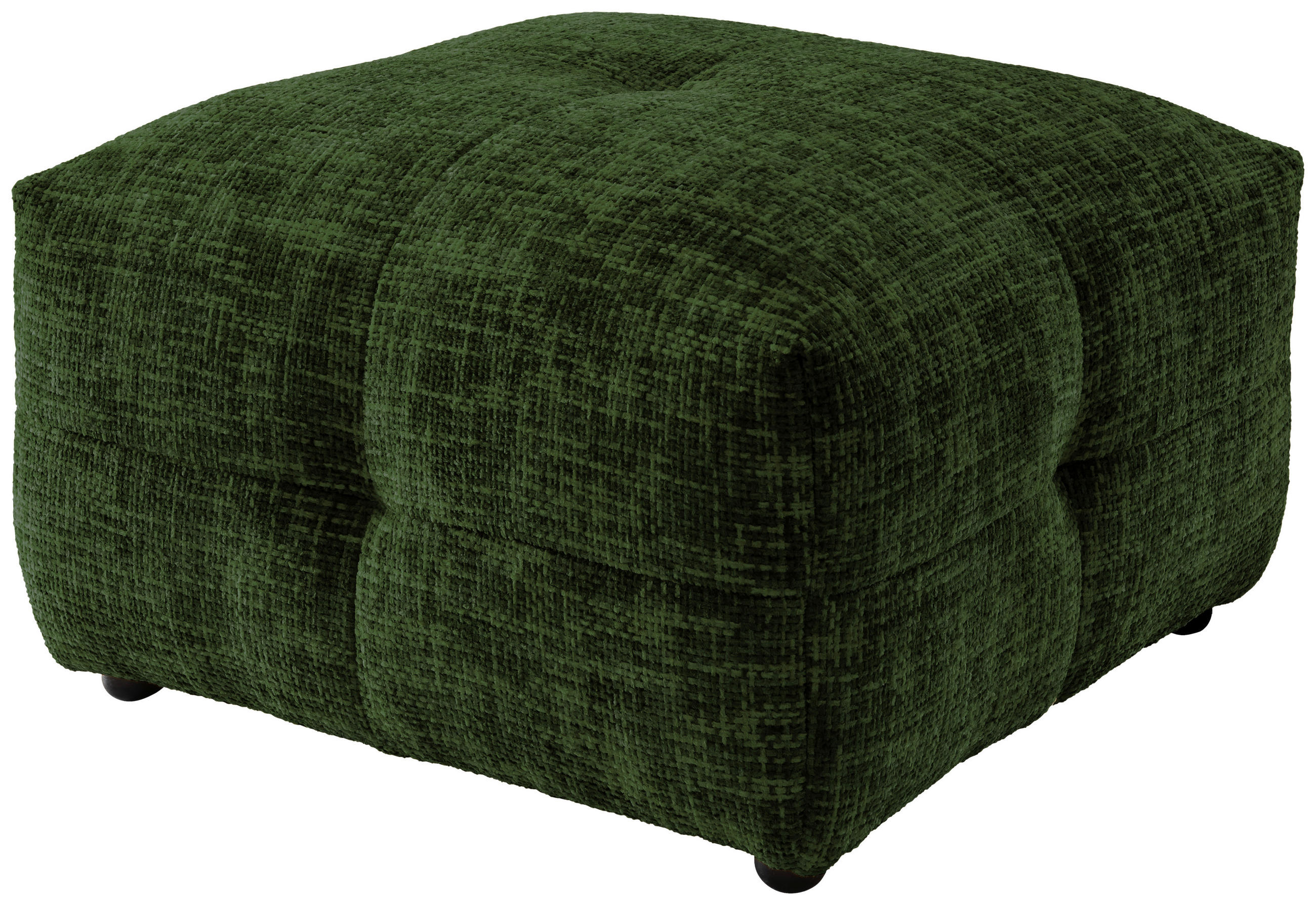 HOCKER in Textil Dunkelgrün  - Dunkelgrün/Schwarz, Design, Kunststoff/Textil (72/44/72cm) - Livetastic
