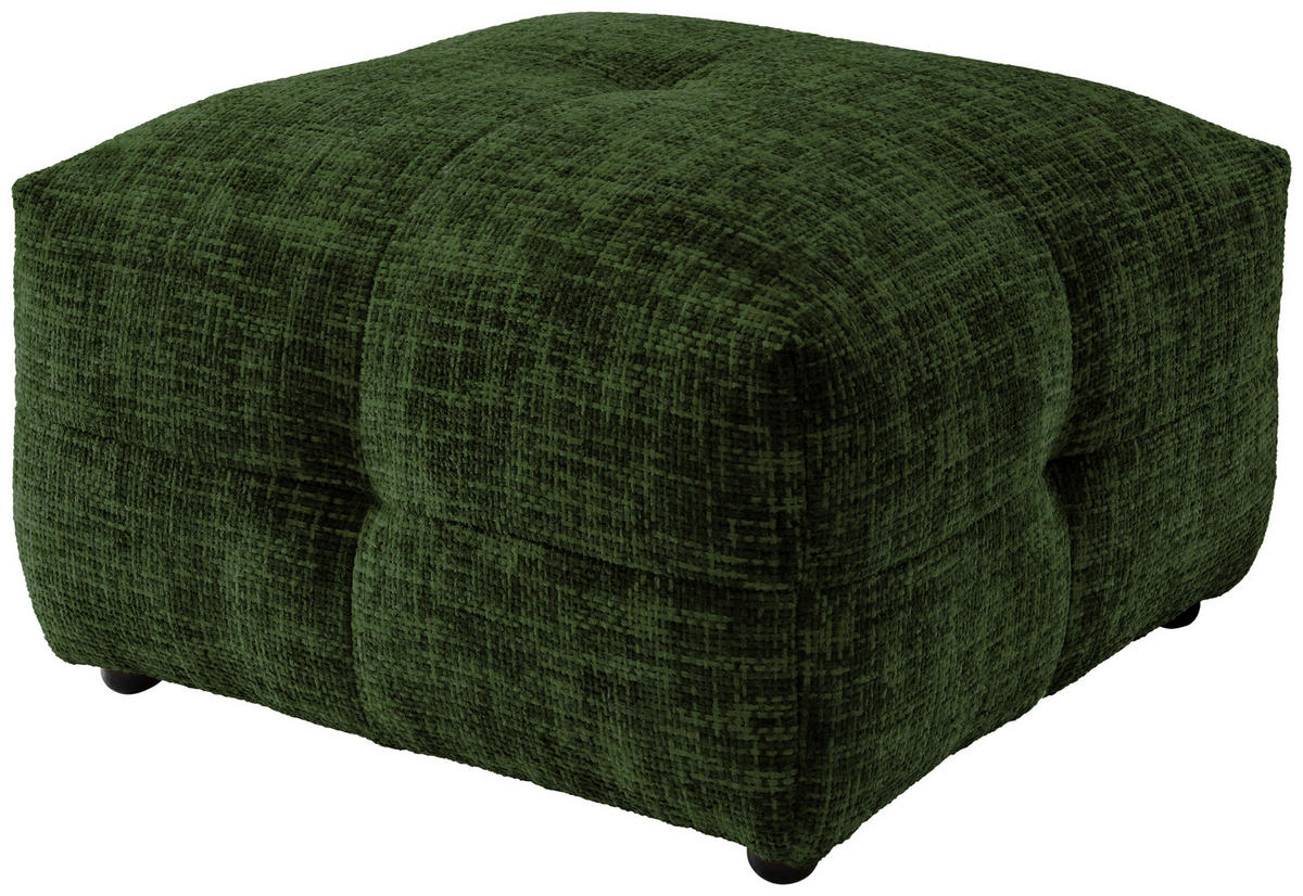 HOCKER in Textil Dunkelgrün  - Dunkelgrün/Schwarz, Design, Kunststoff/Textil (72/44/72cm) - Livetastic