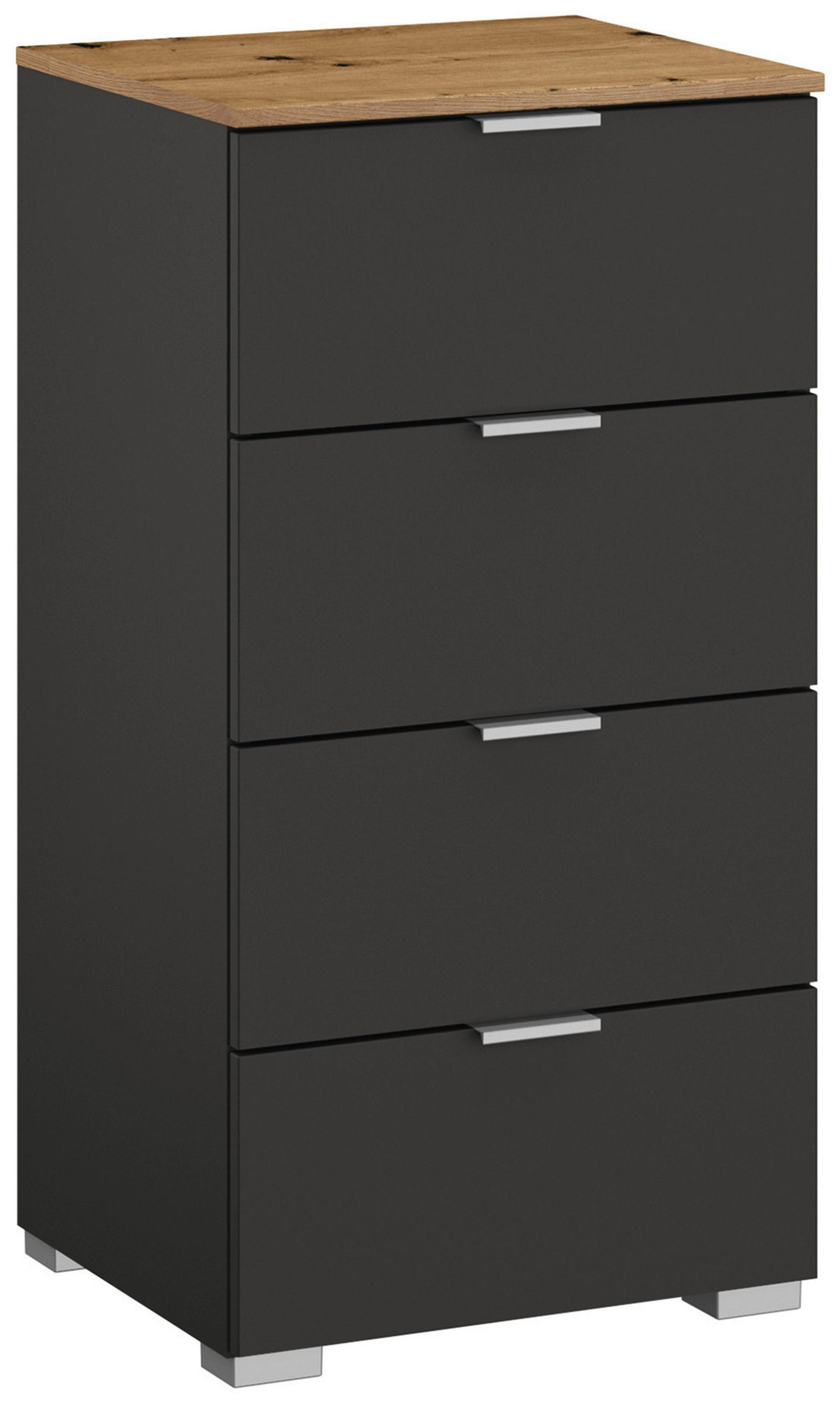 KOMMODE 40/81/42 cm 4 Schublade(n)  - Alufarben/Graphitfarben, Trend, Holzwerkstoff/Kunststoff (40/81/42cm) - Stylife