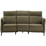 TRAPEZSOFA Echtleder Olivgrün  - Schwarz/Olivgrün, KONVENTIONELL, Leder/Metall (221/103/95cm) - Dieter Knoll