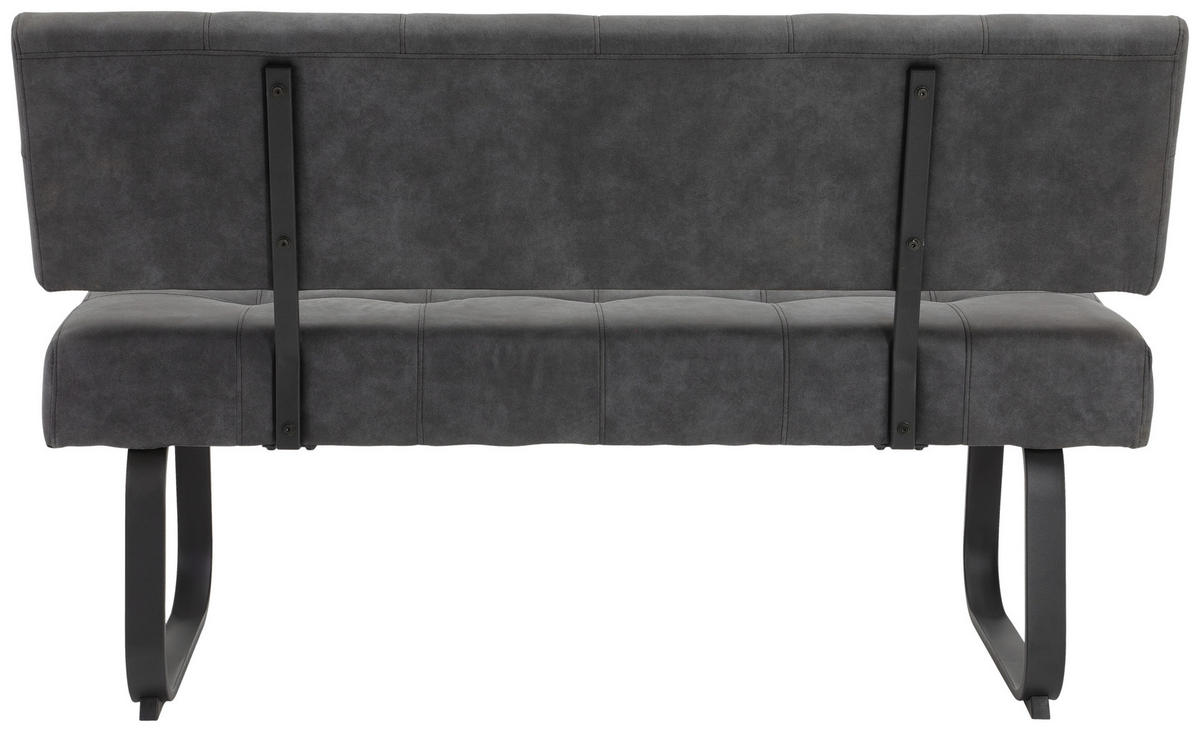 SITZBANK in Textil Dunkelgrau  - Dunkelgrau/Anthrazit, Trend, Textil/Metall (140/90/64cm) - Carryhome