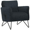 SESSEL in Chenille, Mikrofaser Dunkelblau  - Schwarz/Dunkelblau, Design, Textil/Metall (68/78/76cm) - Johann Jakob