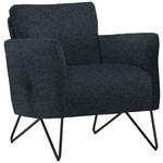 SESSEL in Chenille, Mikrofaser Dunkelblau  - Schwarz/Dunkelblau, Design, Textil/Metall (68/78/76cm) - Johann Jakob