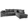 ECKSCHLAFSOFA in Dunkelgrau Textil   - Dunkelgrau/Silberfarben, Design, Holz/Textil (298/202cm) - MID.YOU