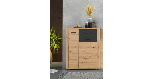 GARDEROBE  in 230/195/45 cm  - Anthrazit/Eiche Artisan, KONVENTIONELL, Glas/Holzwerkstoff (230/195/45cm) - Xora