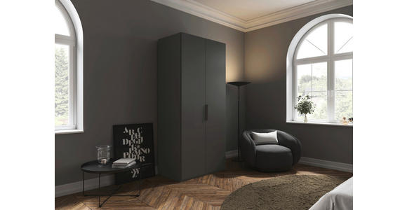 DREHTÜRENSCHRANK 101/223/61 cm,  in Graphitfarben, 2-türig  - Graphitfarben, Basics, Holzwerkstoff/Metall (101/223/61cm) - Novel