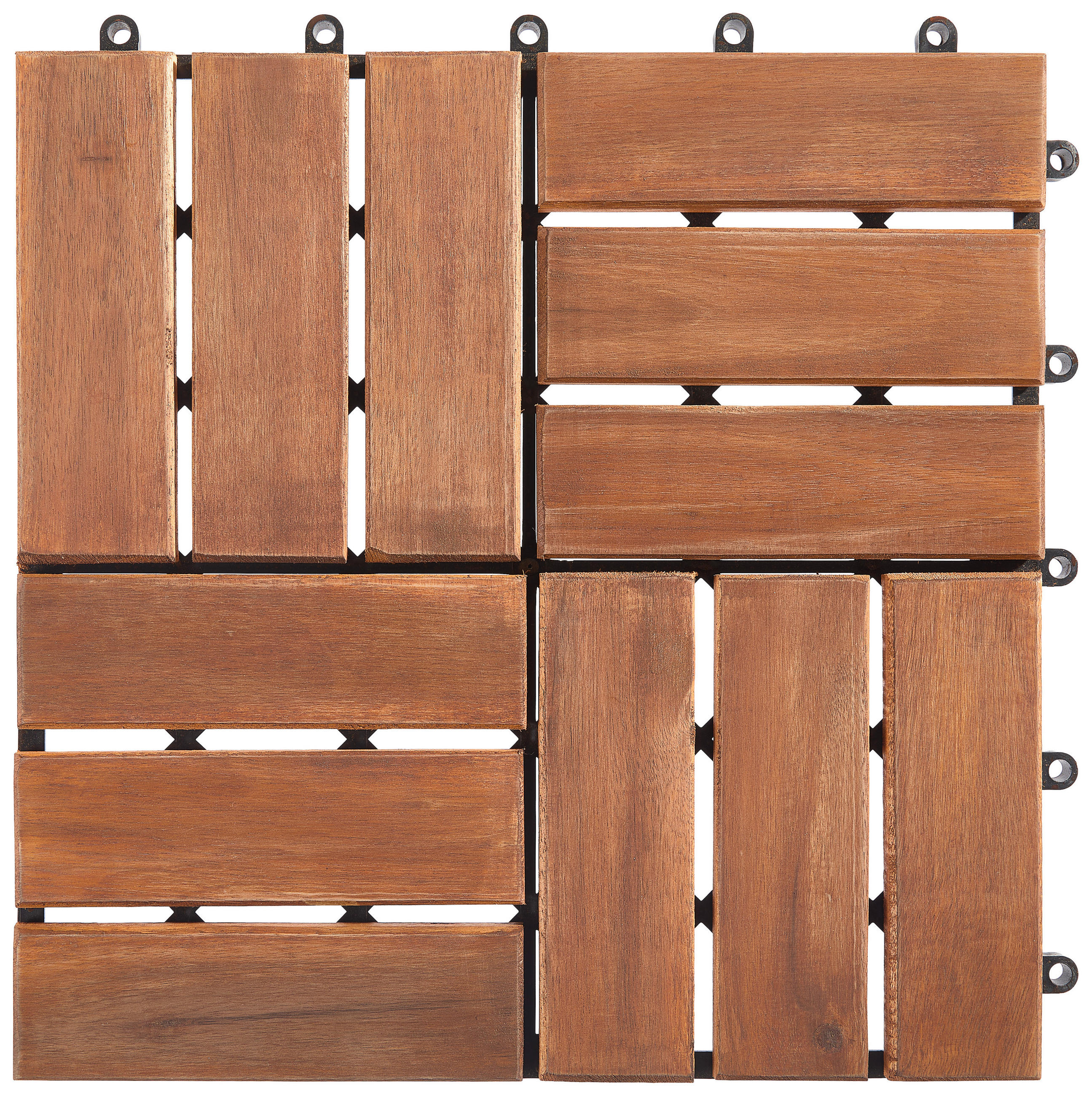 TERASOVÁ DLAŽDICE, hnědá, barvy akácie - hnědá/barvy akácie, Konvenční, dřevo/plast (30/30/2,4cm) - Ambia Garden