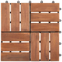 TERRASSENFLIESE Akazie Uno 10 Stück  - Braun/Akaziefarben, KONVENTIONELL, Holz/Kunststoff (30/30/2,4cm) - Ambia Garden