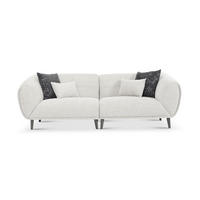 3-SITZER-SOFA  in Bouclé Hellgrau  - Anthrazit/Hellgrau, Design, Holz/Textil (240/80/102cm) - Livetastic
