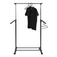 KLEIDERWAGEN in Schwarz, Chromfarben 81/100-177/42 cm   - Chromfarben/Schwarz, Basics, Kunststoff/Metall (81/100-177/42cm) - Carryhome