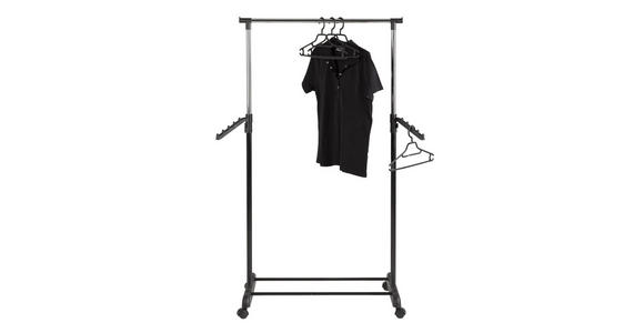 KLEIDERWAGEN in Schwarz, Chromfarben 81/100-177/42 cm - Chromfarben/Schwarz, Basics, Kunststoff/Metall (81/100-177/42cm) - Carryhome