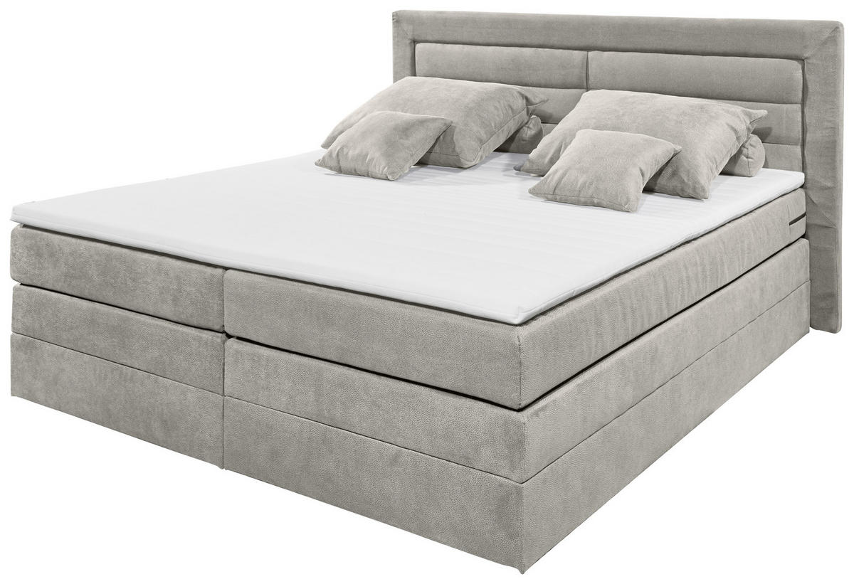 BOXSPRINGOVÁ POSTEĽ, 180/200 cm, svetlosivá - svetlosivá, Basics, kompozitné drevo/textil (180/200cm) - MID.YOU