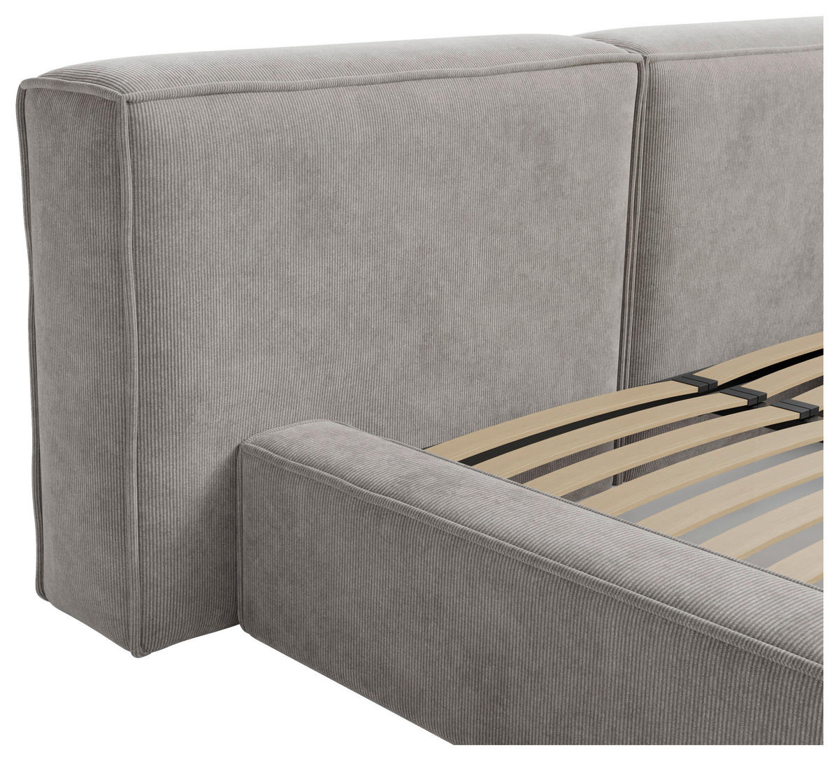 POLSTERBETT Lattenrost, Bettkasten 180/200 cm  in Hellgrau  - Hellgrau/Schwarz, Design, Holz/Textil (180/200cm) - Boxxx