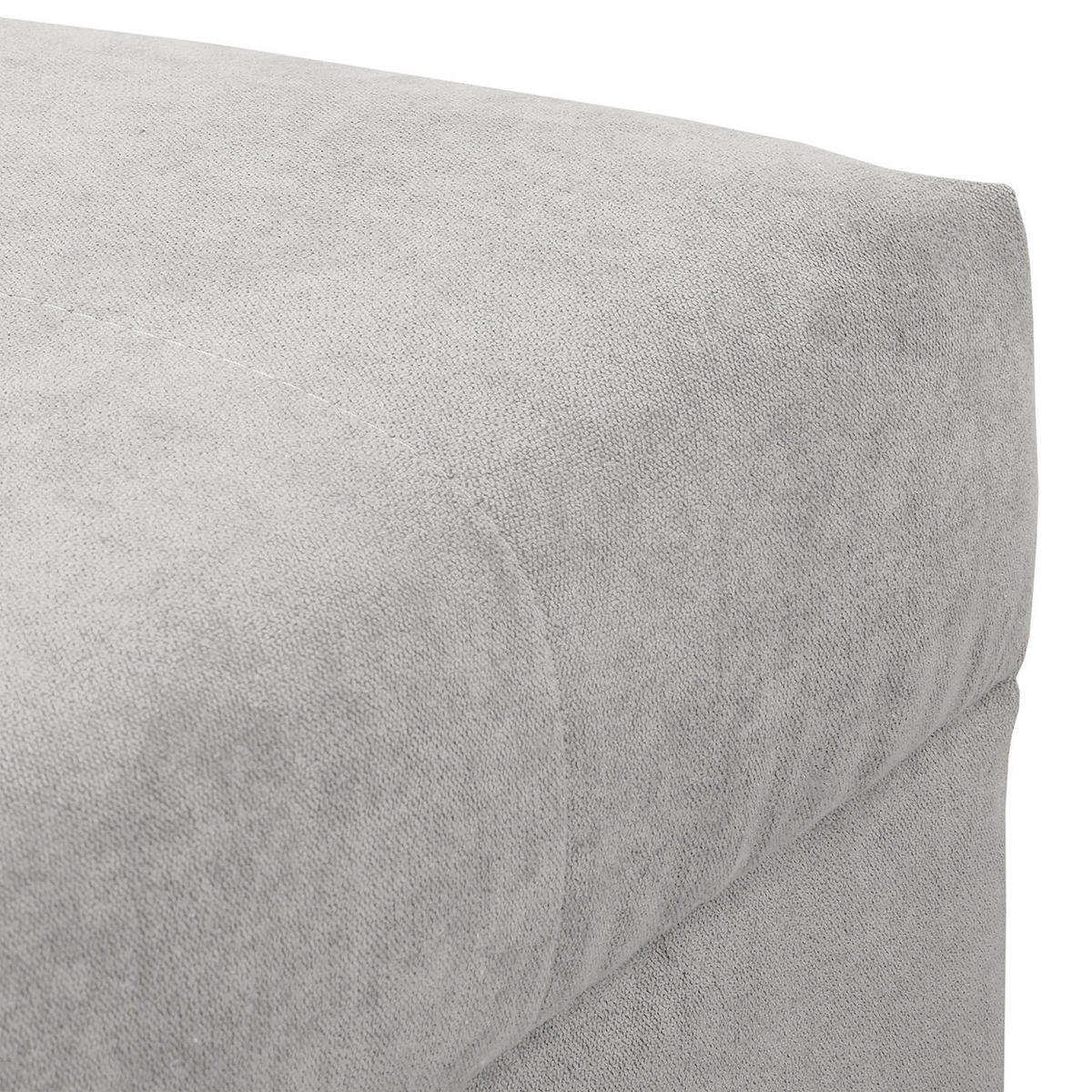 ECKSOFA inkl. Hocker Ariella Hellgrau Mikrofaser  - Hellgrau/Naturfarben, Design, Holz/Textil (161/231cm) - Livetastic