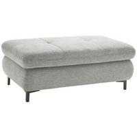 HOCKER Webstoff Hellgrau  - Hellgrau/Schwarz, KONVENTIONELL, Textil/Metall (129/49/64cm) - SetOne by Musterring