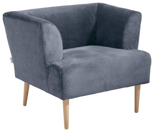 SESSEL Plüsch Petrol    - Buchefarben/Petrol, Design, Holz/Textil (85/71/80cm) - Hom`in