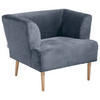 SESSEL in Plüsch Petrol  - Buchefarben/Petrol, Design, Holz/Textil (85/71/80cm) - MID.YOU
