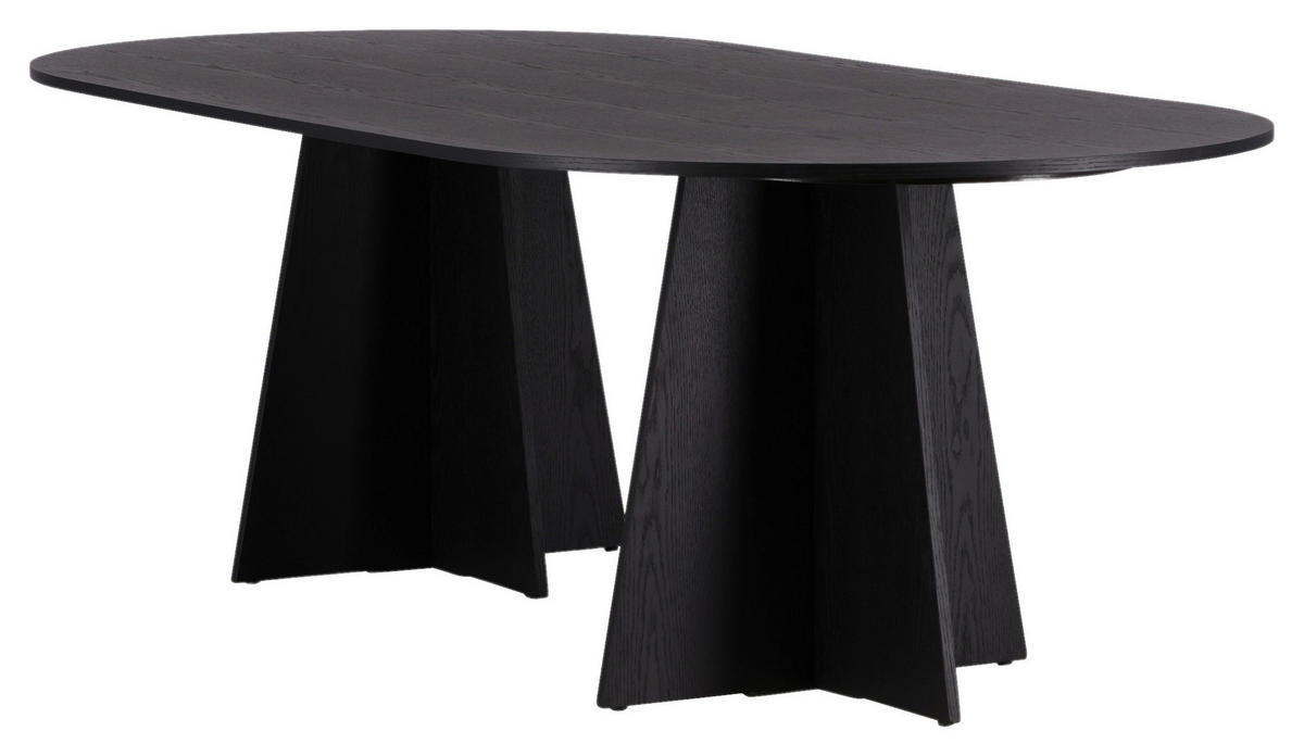 ESSTISCH furniert oval Schwarz  - Schwarz, Design, Holz (230/115/75cm) - Livetastic