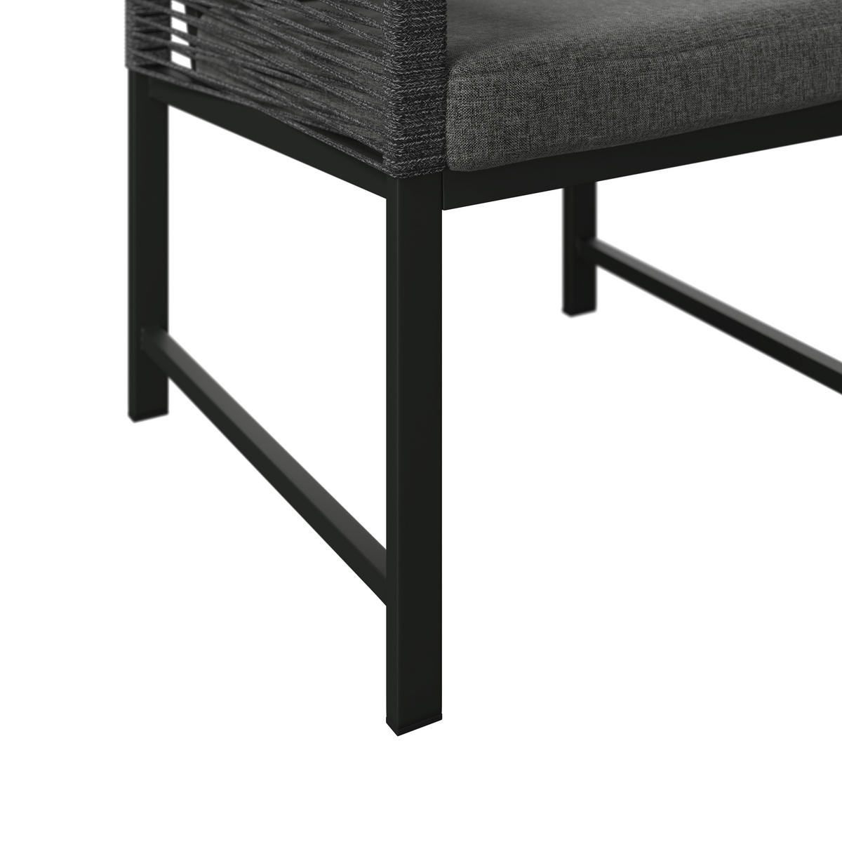 KERTI KAROSSZÉK fém, műanyag, textil natúr színű, sötétszürke  - natúr színű/sötétszürke, Modern, műanyag/textil (59/86/68cm) - Ambia Garden