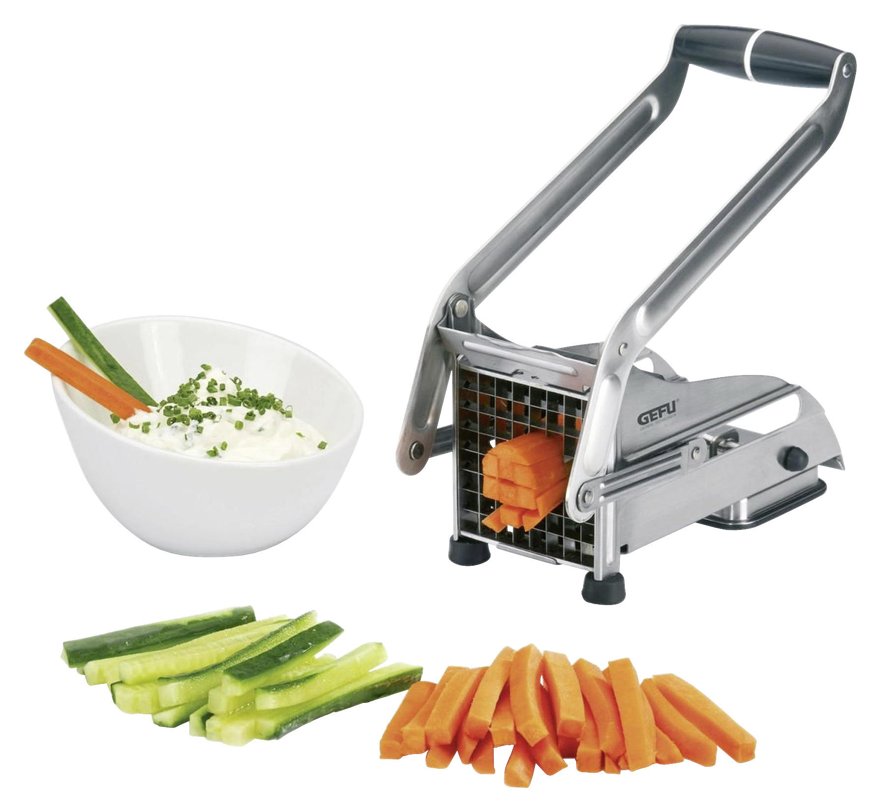 KRÁJAČ HRANOLČEKOV - čierna/farba ušľachtilej ocele, Basics, kov/plast (24,8/9,8/12,2cm) - Gefu