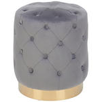 HOCKER Samt Kiefer Grau, Goldfarben  - Goldfarben/Grau, Trend, Holz/Textil (37,5/40/37,5cm) - Xora