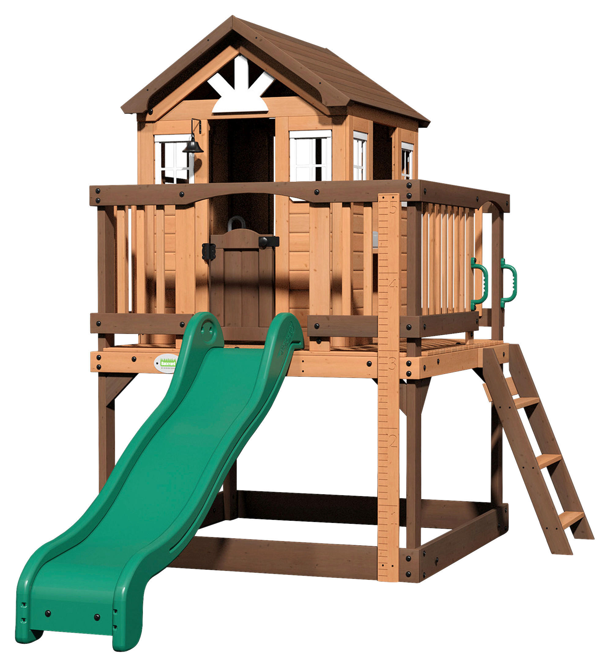 SPIELTURM  - Braun/Grün, KONVENTIONELL, Holz/Kunststoff (190/230/310cm) - Ambia Garden
