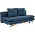 SCHLAFSOFA Webstoff Dunkelblau  - Buchefarben/Dunkelblau, KONVENTIONELL, Holz/Textil (205/86/94cm) - Carryhome