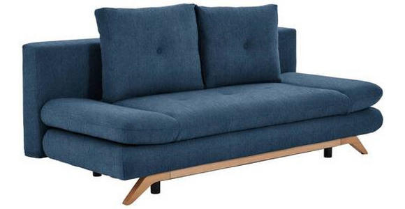 SCHLAFSOFA Webstoff Dunkelblau  - Buchefarben/Dunkelblau, KONVENTIONELL, Holz/Textil (205/86/94cm) - Carryhome