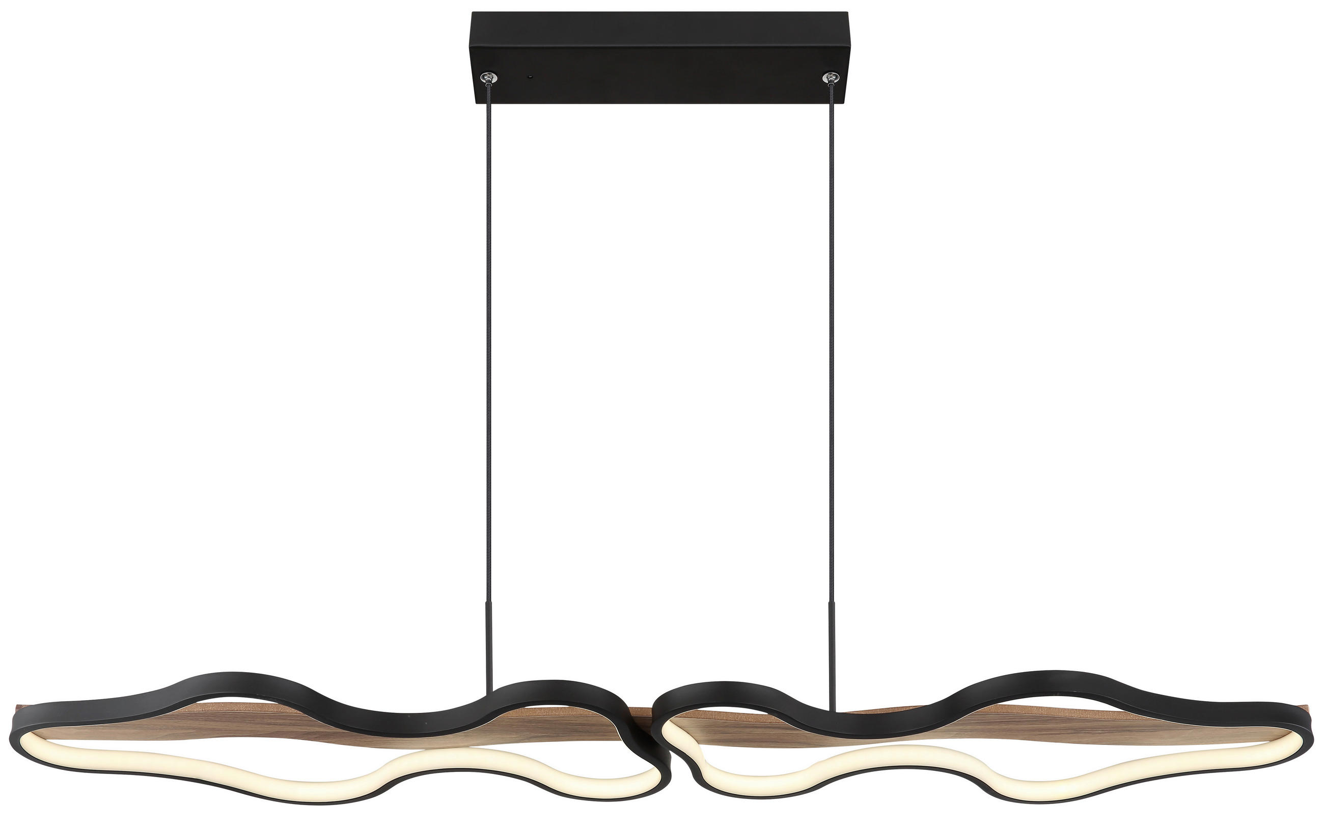 LED-HÄNGLAMPA 112/25,5/150 cm  - opal/svart, Design, metall/trä (112/25,5/150cm) - Globo