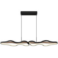 LED-HÄNGELEUCHTE 112/25,5/150 cm   - Dunkelbraun/Opal, Design, Holz/Kunststoff (112/25,5/150cm) - Globo