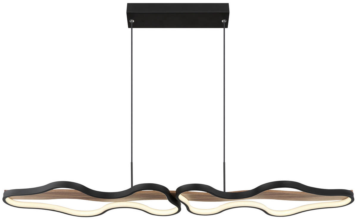 LED-HÄNGELEUCHTE 112/25,5/150 cm   - Dunkelbraun/Opal, Design, Holz/Kunststoff (112/25,5/150cm) - Globo