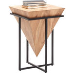 BEISTELLTISCH 41/41/66 cm Akazie massiv Naturfarben, Schwarz quadratisch  - Schwarz/Naturfarben, Trend, Holz/Metall (41/41/66cm) - Ambia Home