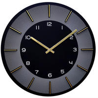 WANDUHR Schwarz, Weiß, Goldfarben 39,5/39,5/4 cm  - Goldfarben/Schwarz, Basics, Holzwerkstoff (39,5/39,5/4cm) - Nextime