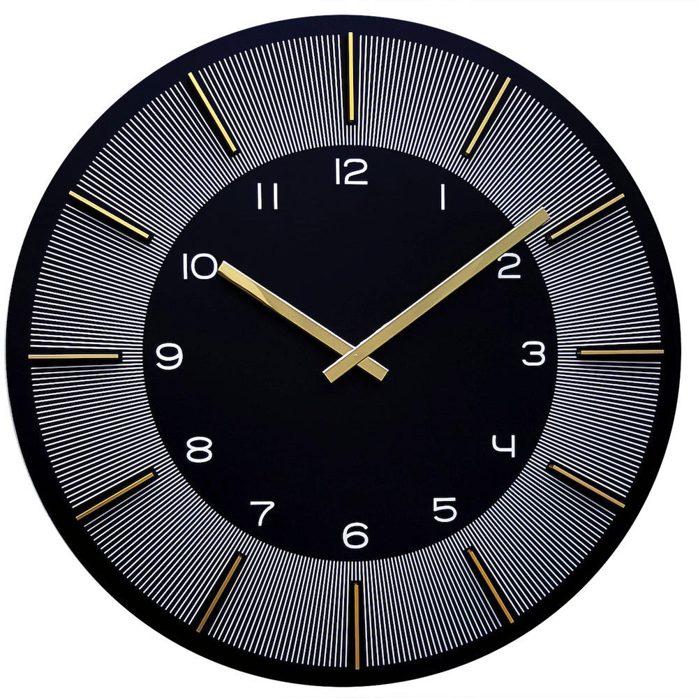 Nextime Wanduhr Schwarz, Weiß, Gold 39.5x39.5x4 cm