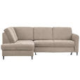 ECKSOFA in Chenille Beige  - Beige/Schwarz, MODERN, Holz/Textil (184/241cm) - Carryhome