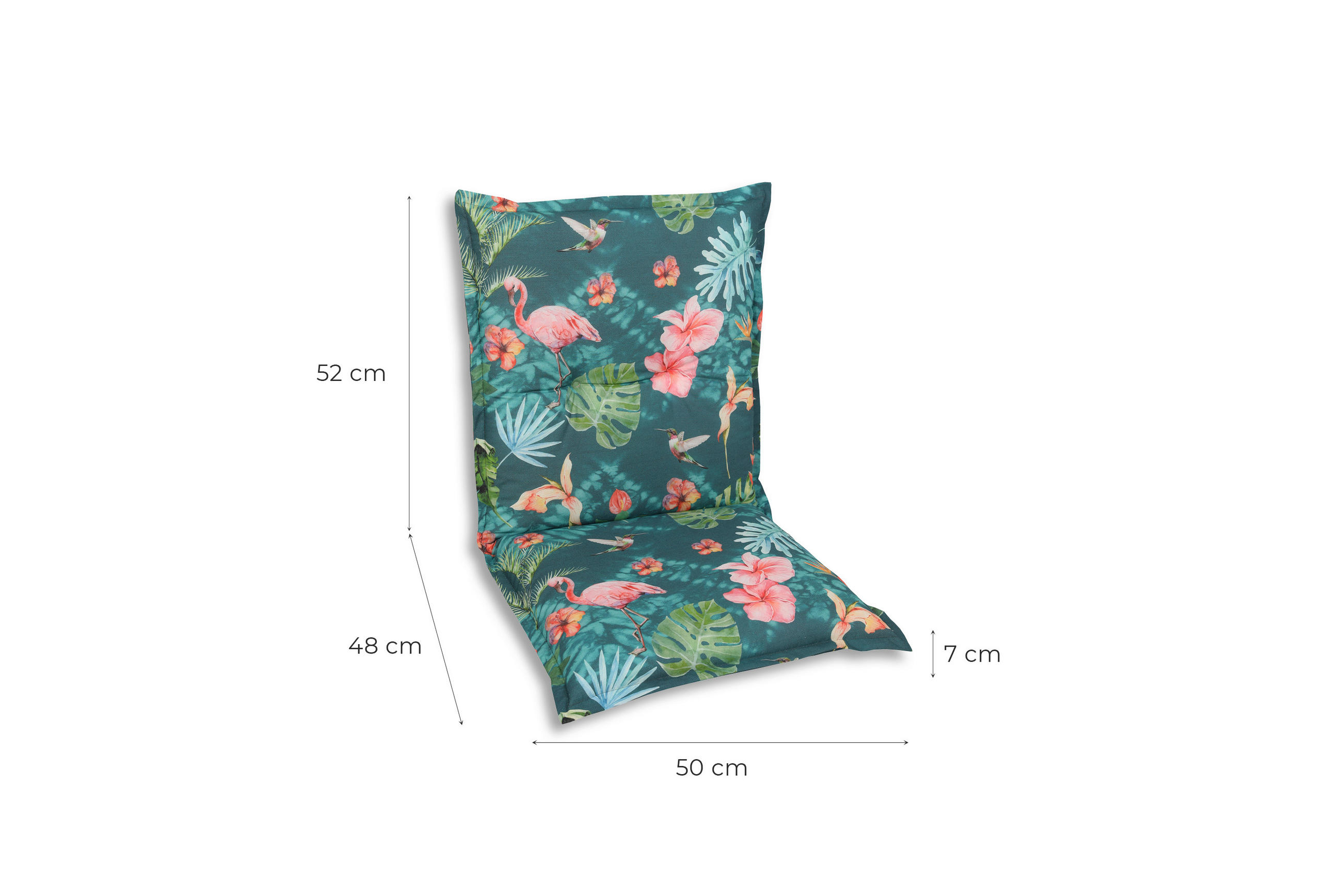 SESSELAUFLAGENSET Flamingo - Blau/Rosa, Basics, Textil (50/7/100cm)