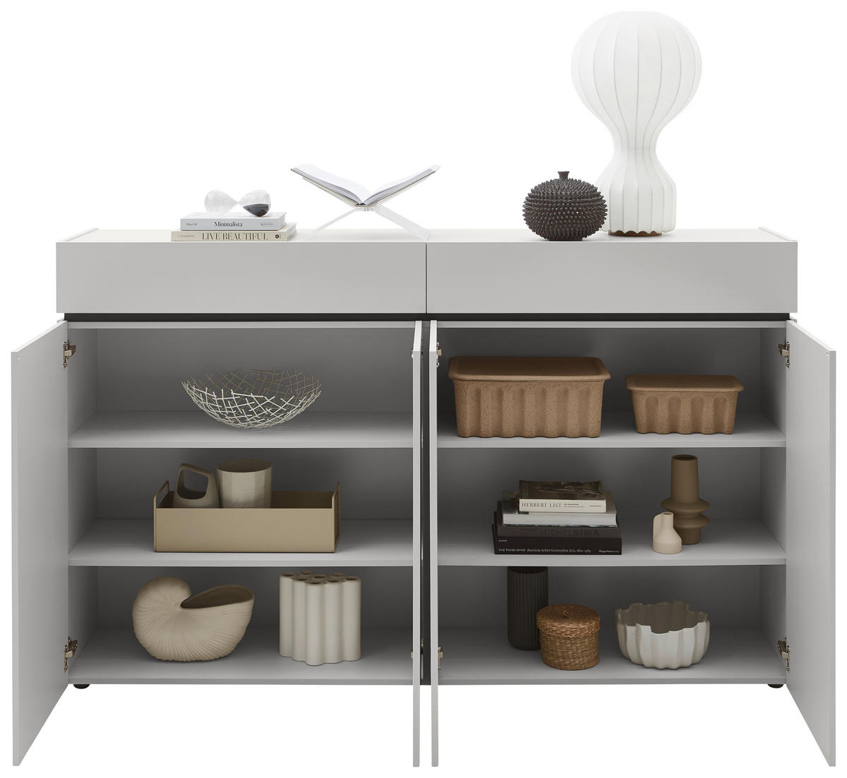 SIDEBOARD  180/111/40 cm 2 Schublade(n)  - Kaschmir/Schwarz, Design, Holzwerkstoff/Kunststoff (180/111/40cm) - Voleo